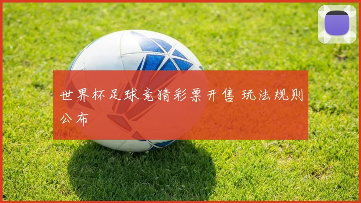 世界杯足球竞猜彩票开售 玩法规则公布